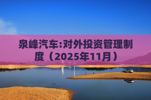 泉峰汽车:对外投资管理制度（2025年11月）