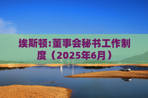 埃斯顿:董事会秘书工作制度（2025年6月）